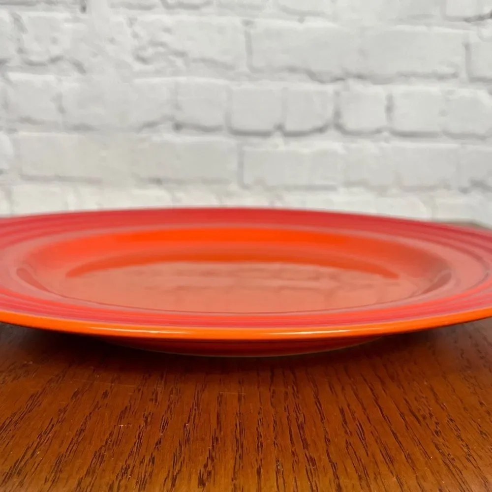 E- Le Creuset 12 inch Flame Volcanic Orange dinner plate extra large